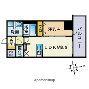 オープンレジデンシア室見【8階】の間取り
