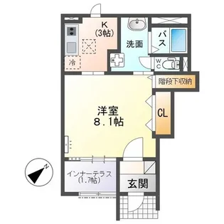 アンテ学研北【1階】の間取り