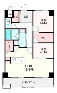 サンショウ レジデンス西新【5階】の間取り
