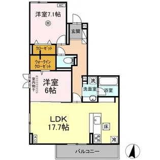SINFARIA六本松【1階】の間取り