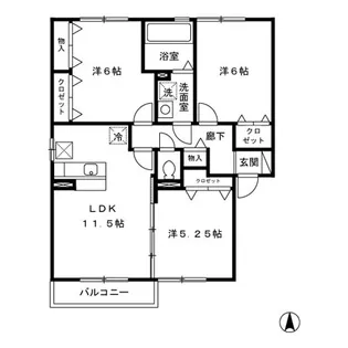 ファミール伊都【101号室】の間取り