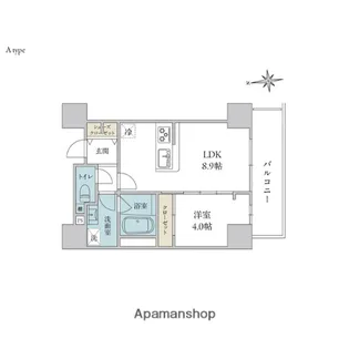 パティオ大手門【9階】の間取り