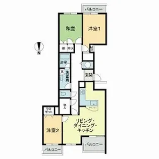 高宮ハウスA棟【4階】の間取り