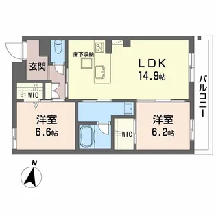 シャーメゾン セレーノ ベフ【1階】の間取り