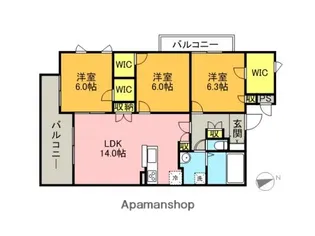 Raffina大濠【5階】の間取り