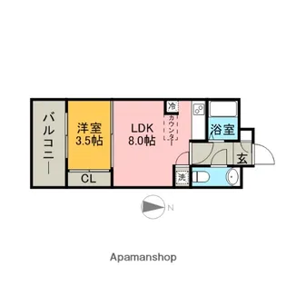 エステートモア天神サクセス【10階】の間取り