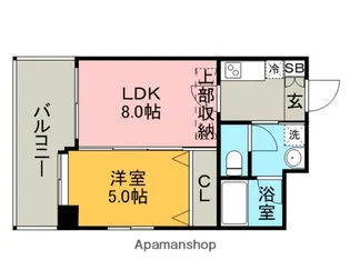 リバティシティ天神【9階】の間取り