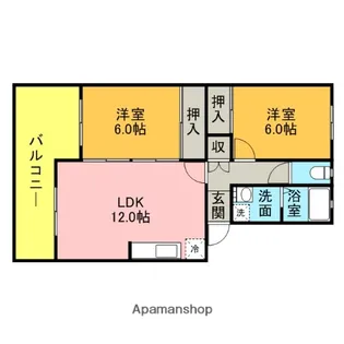 オートアール片江1番館【1階】の間取り