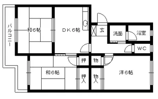 出島コーポⅠ【4階】の間取り