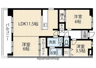 ドミナス小笹中央公園【6階】の間取り