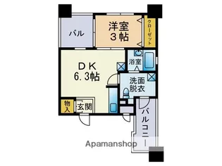 WILLDO唐人町【8階】の間取り