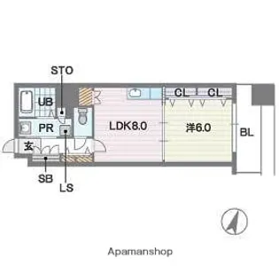 ディー・ウイングタワー【4階】の間取り