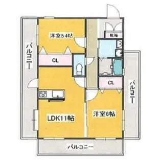 コスモ野間大池【5階】の間取り