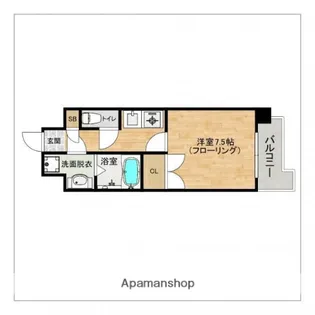 オリンピア竹下【6階】の間取り