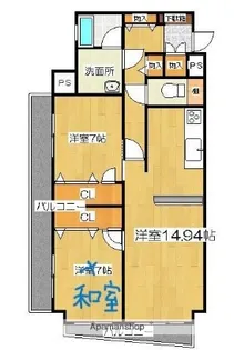 コモダスパッソ天神【12階】の間取り