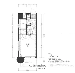エステートモア博多グランA・B棟【8階】の間取り