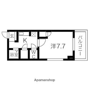 ビュークレスト薬院大通【4階】の間取り