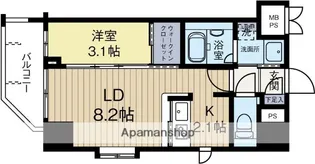 ネストピア博多駅前Ⅱ【12階】の間取り