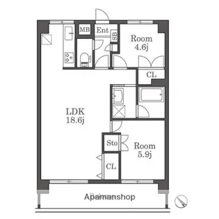 ベルエール大橋【5階】の間取り