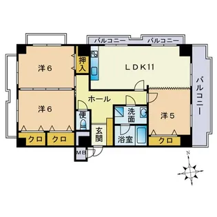 シャンボール第2西公園【4階】の間取り