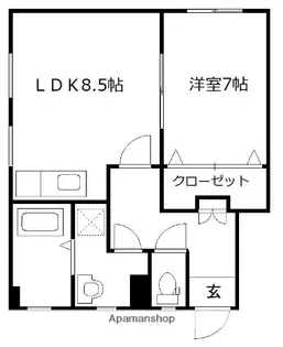 ハイウッド美野島【1階】の間取り