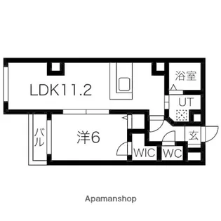 フラップワン高宮【8階】の間取り