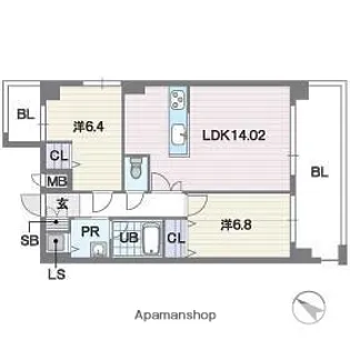 レキシントンスクエア白金【14階】の間取り