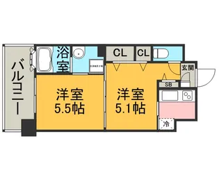 エンクレスト薬院LUCE【10階】の間取り