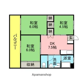 小笹カステリアC棟【4階】の間取り