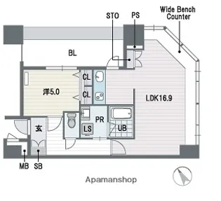 KDXレジデンス大濠ハーバービュータワー【20階】の間取り