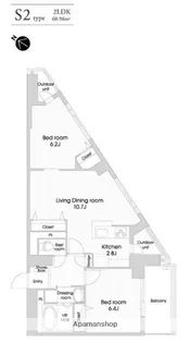 ラクレイス西新レジデンシャルタワー【29階】の間取り