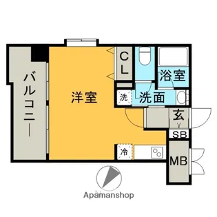 アソシアグロッツォ日赤通り【3階】の間取り