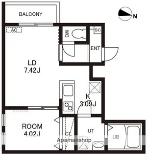 CHERIM竹下Ⅱ【2階】の間取り