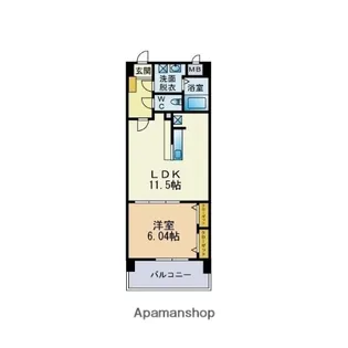 グランディール大橋【6階】の間取り
