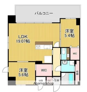 アクシオン薬院プレミアム【12階】の間取り