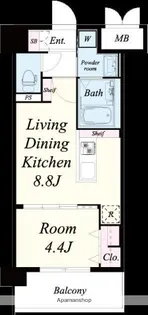 レトワール清水【1階】の間取り