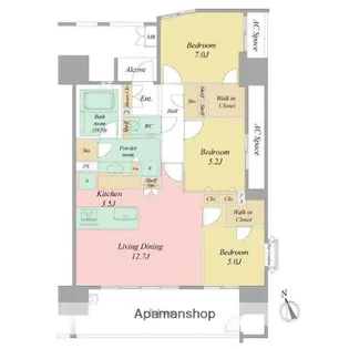 ブラントン大濠公園【8階】の間取り