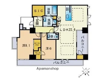 パークホームズ大濠一丁目【4階】の間取り