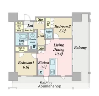 ブランシエラ赤坂はなみずき通り【2階】の間取り