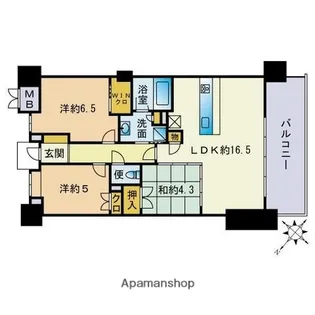 グランドオーク地行【6階】の間取り