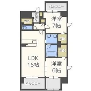 ラ・シルフィード博多駅南【3階】の間取り