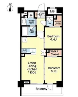 バウスステージ大濠【2階】の間取り
