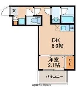 アクシス六本松B【3階】の間取り