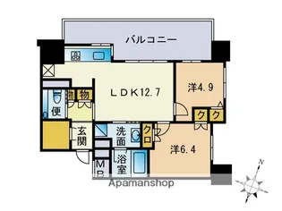 グランドメゾン薬院ザ・タワーレジデンス【19階】の間取り