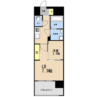 デルソーレ天神【0204号室】の間取り