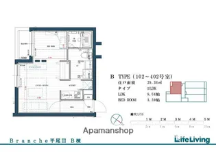 BRANCHE平尾ⅢEAST【4階】の間取り