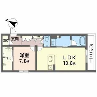 シャーメゾン西高宮【2階】の間取り