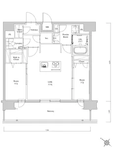 エンクレスト博多BRIGHT【12階】の間取り