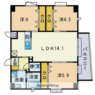 ラフテル白金【2階】の間取り