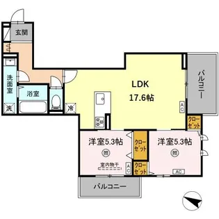 D-ROOM KAWAZOE【3階】の間取り